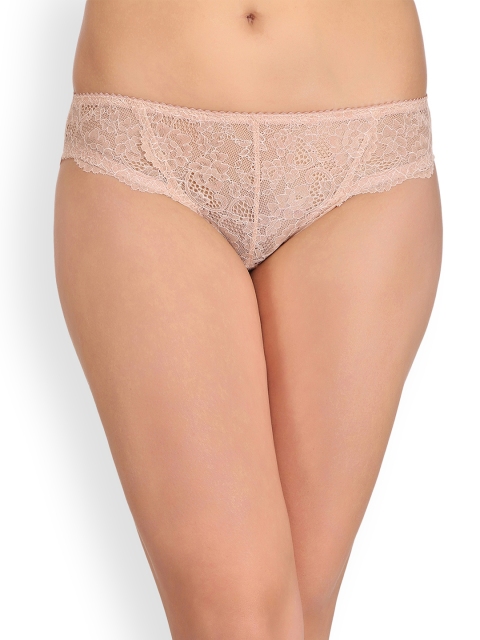 

Clovia Lace Mid Waist Bikini Panty PN2170R24, Beige