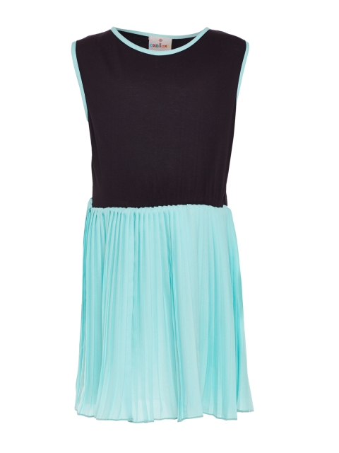 

Oxolloxo Girls Black Colourblocked A-Line Dress