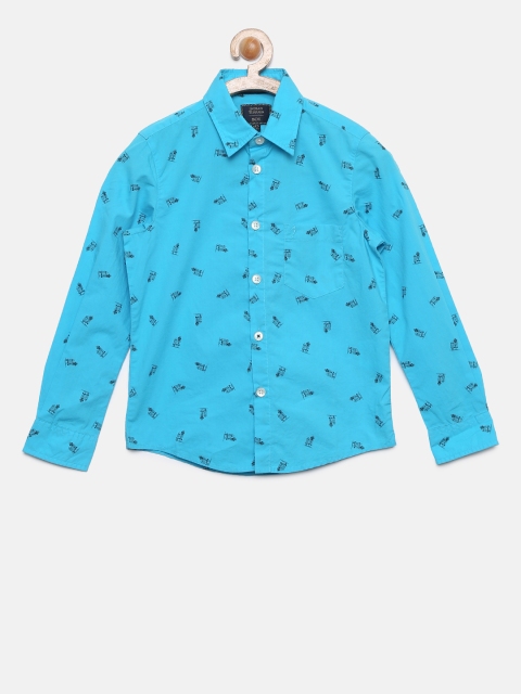 

Indian Terrain Boys Blue Regular Fit Printed Casual Shirt