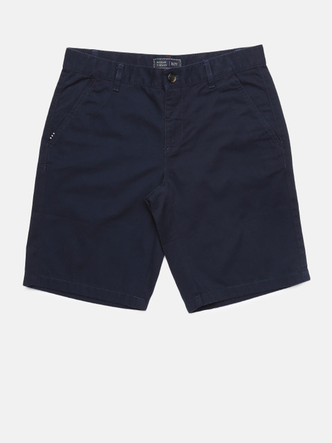 

Indian Terrain Boys Navy Blue Solid Regular Fit Chino Shorts