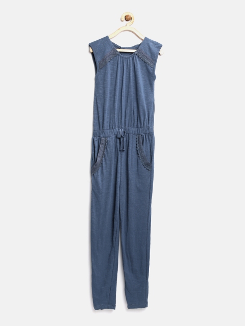 

Pepe Jeans Girls Navy Blue Solid Basic Jumpsuit