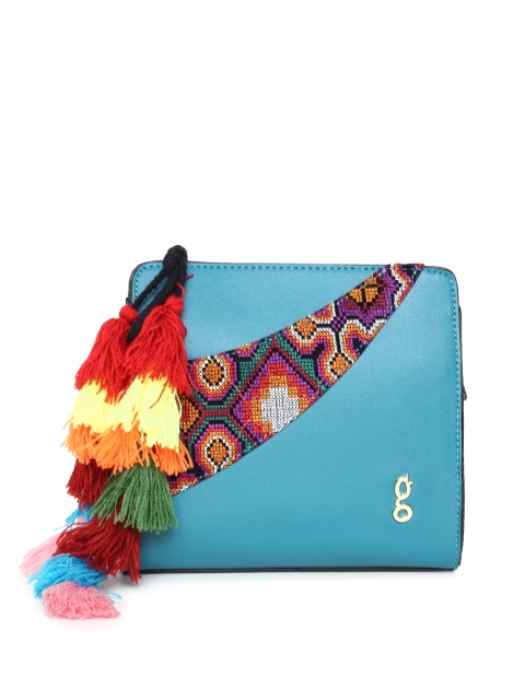 

Global Desi Blue Solid Sling Bag