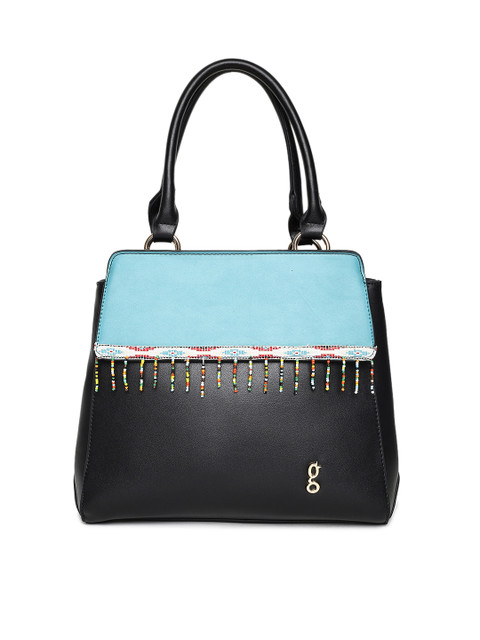 

Global Desi Blue & Black Colourblocked Shoulder Bag