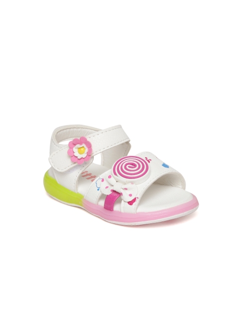 

Kittens Girls White Printed Comfort Sandals