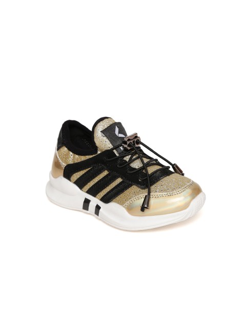 

Kittens Girls Gold-Toned & Black Shimmer Sneakers