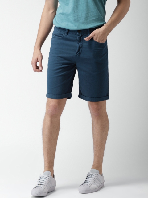 

Mast & Harbour Men Blue Solid Slim Fit Chino Shorts