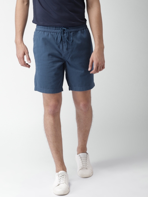 

Mast & Harbour Men Blue Solid Regular Fit Shorts
