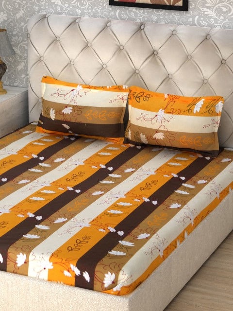 

Story@home Mustard Brown Printed 186TC Double Bedsheet with 2 Pillow Covers