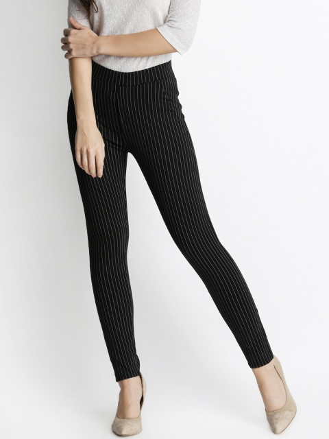 

Annabelle by Pantaloons Women Black & White Striped Jeggings