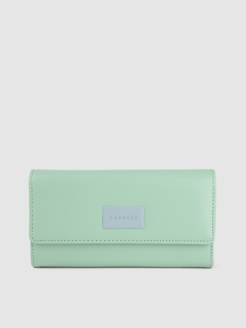 

Caprese Women Green Solid Three Fold Wallet