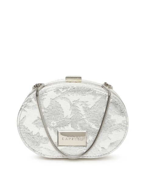 

Caprese Silver-Toned Printed Clutch