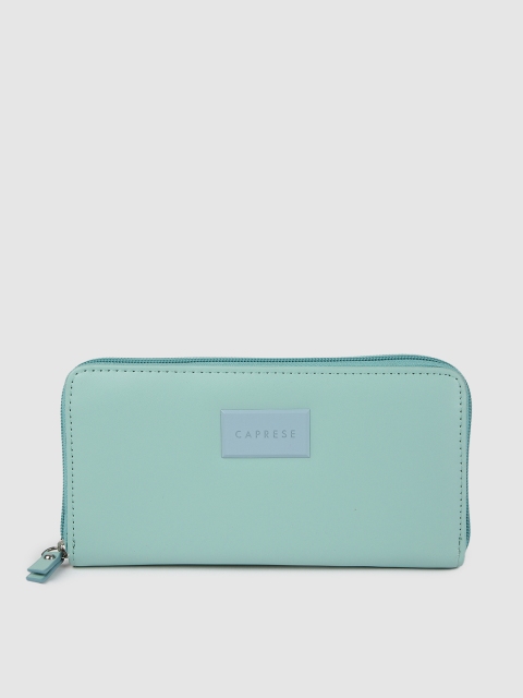

Caprese Women Blue Solid Zip Around Wallet