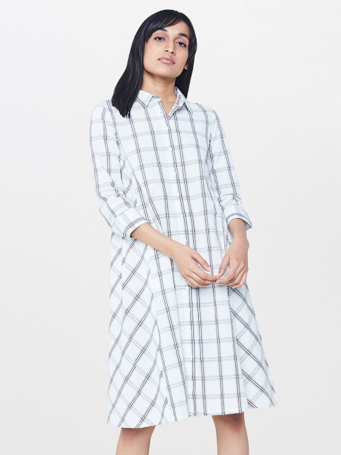 

AND Off-White & Black Checked Tunic