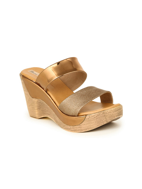 

Bruno Manetti Women Copper-Toned Solid Sandals