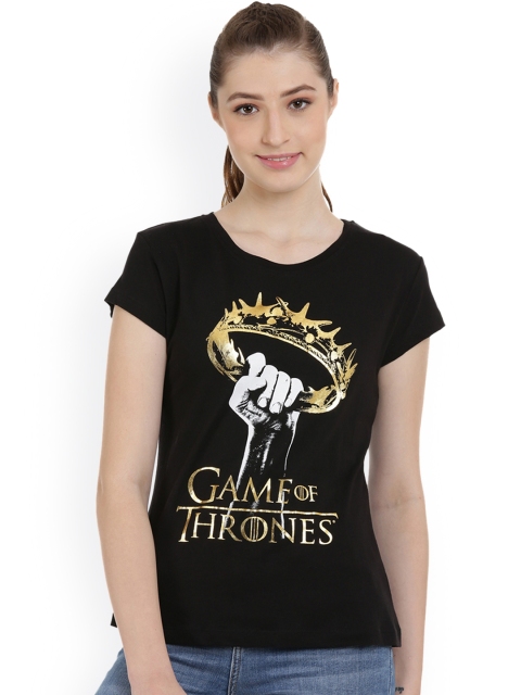 

Free Authority Women Black Game Of Thrones Printed T- shirt