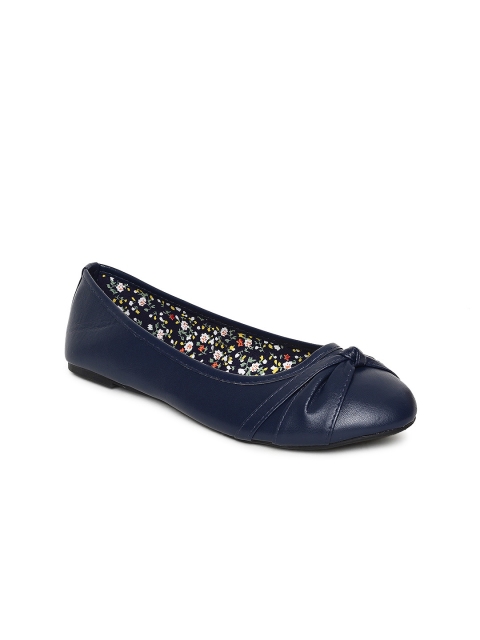 

People Women Navy Blue Solid Ballerinas