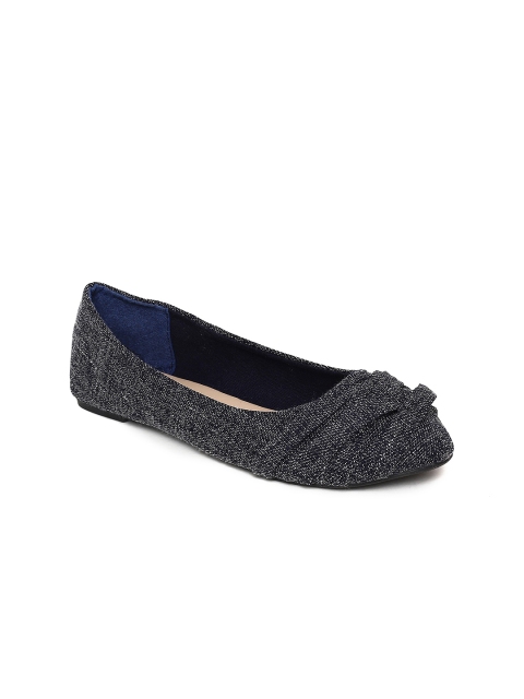 

People Women Navy Blue Woven Design Ballerinas