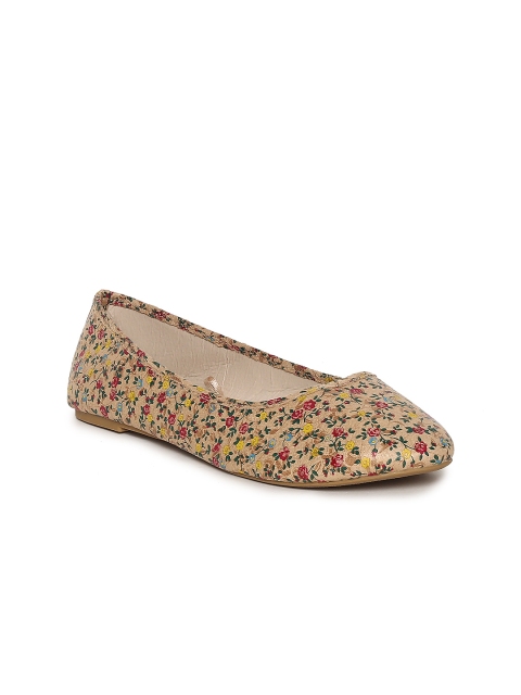 

People Women Tan Printed Ballerinas