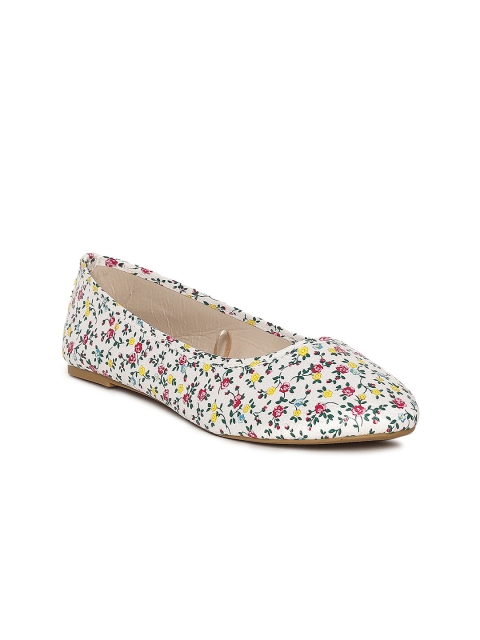 

People Women White Printed Ballerinas