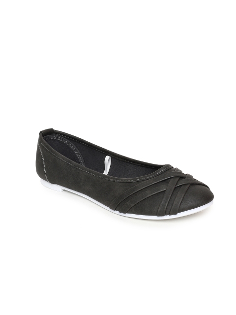 

People Women Grey Solid Ballerinas, Charcoal