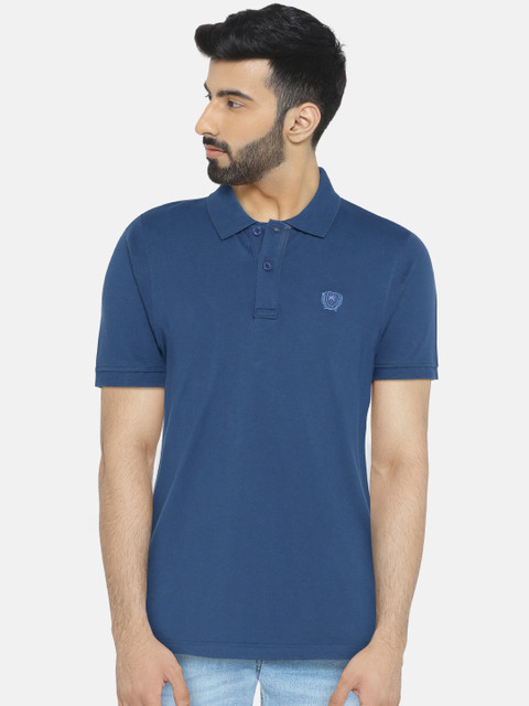 

Monte Carlo Men Navy Blue Solid Polo Collar T-shirt