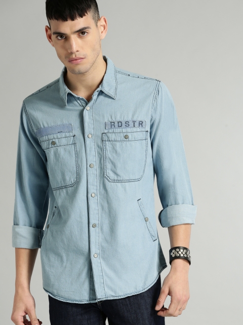 

Roadster Men Blue Regular Fit Denim Casual Shirt