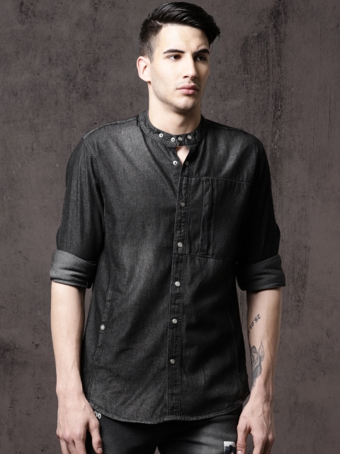 

RDSTR Men Black Regular Fit Faded Casual Shirt