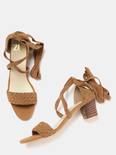 

20Dresses Women Brown Solid Sandals