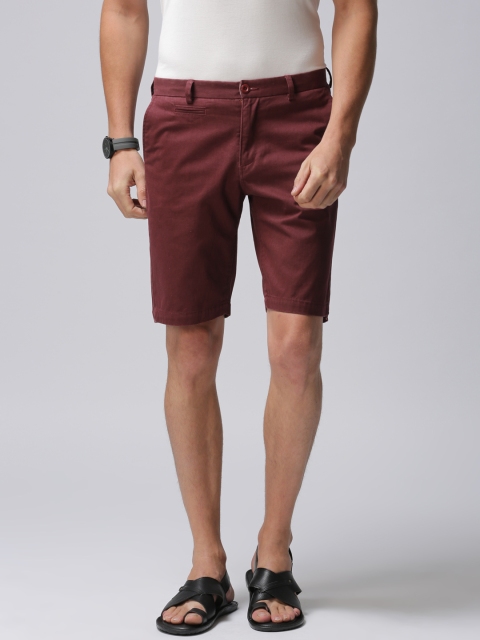 

True Blue Men Maroon Solid Regular Fit Regular Shorts