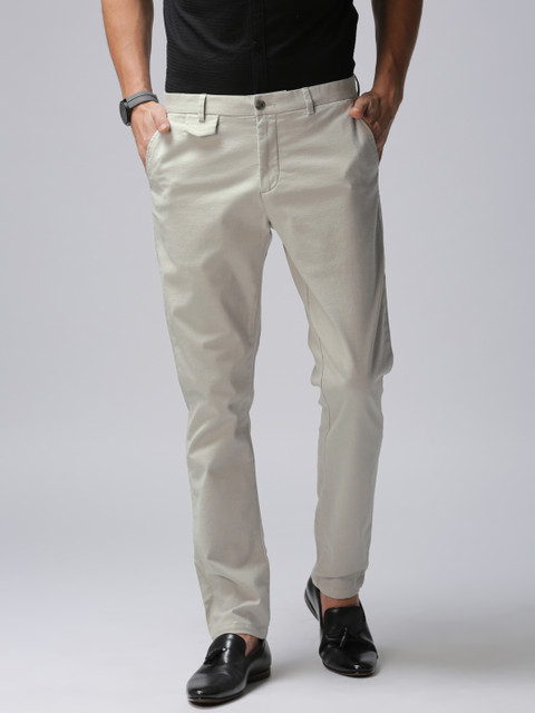 

True Blue Men Beige Regular Fit Solid Regular Trousers