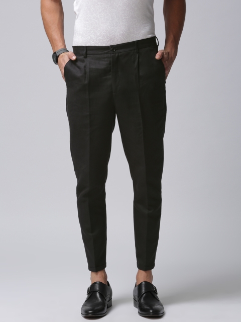 

True Blue Men Black Regular Fit Solid Regular Trousers