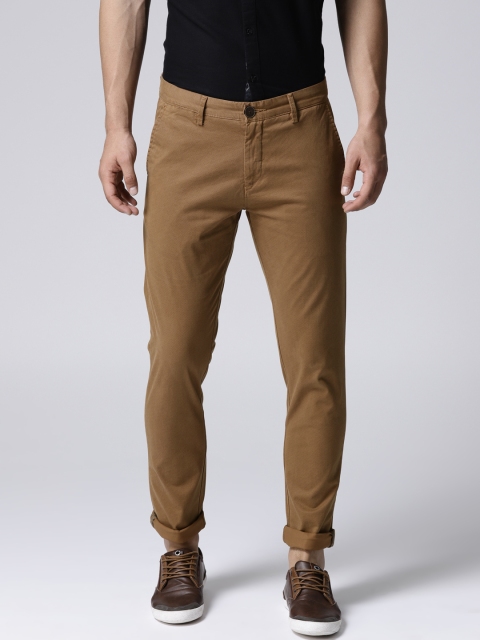 

True Blue Men Brown Slim Fit Printed Chinos