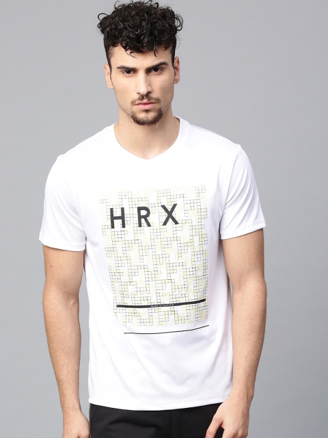 

HRX by Hrithik Roshan Men White Printed Round Neck T-shirt