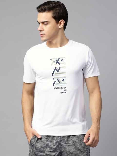 

HRX by Hrithik Roshan Men Blue Solid Round Neck T-shirt
