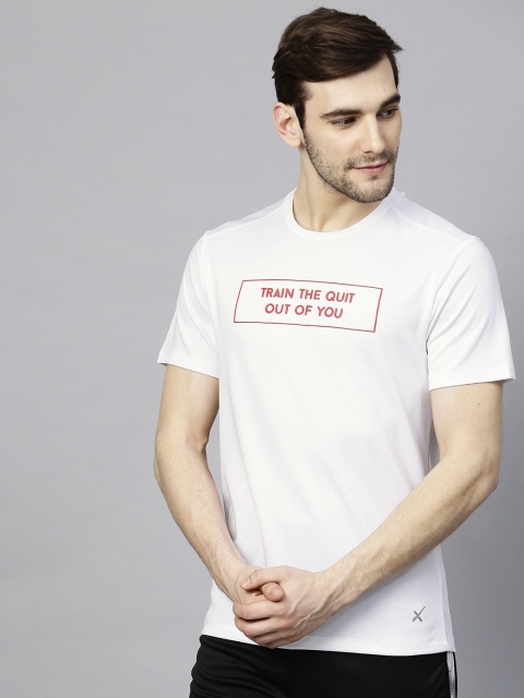

HRX by Hrithik Roshan Men White Printed Round Neck T-shirt