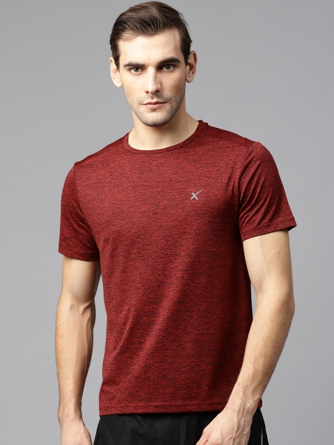 

HRX by Hrithik Roshan Men Maroon Solid Round Neck T-shirt