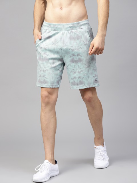 

HRX by Hrithik Roshan Men Blue & Grey Printed Regular Fit Sports Shorts