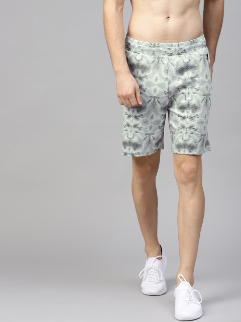 

HRX by Hrithik Roshan Men Off-white & Black Printed Regular Fit Sports Shorts