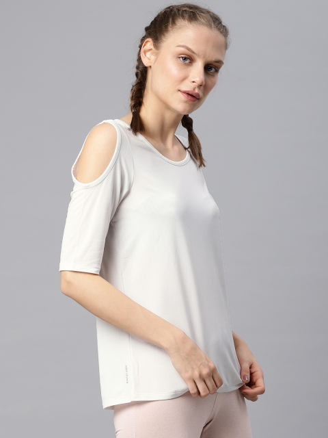 

HRX by Hrithik Roshan Women White Solid Cold-Shoulder Top