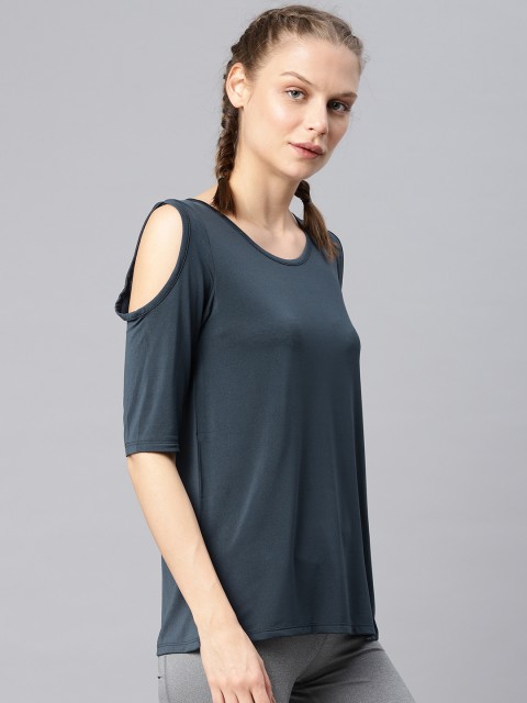 

HRX by Hrithik Roshan Women Blue Solid A-Line Top