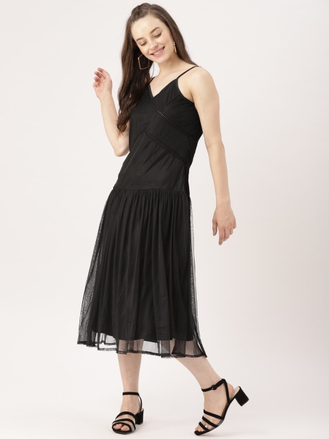 

DressBerry Women Black Solid A-Line Dress
