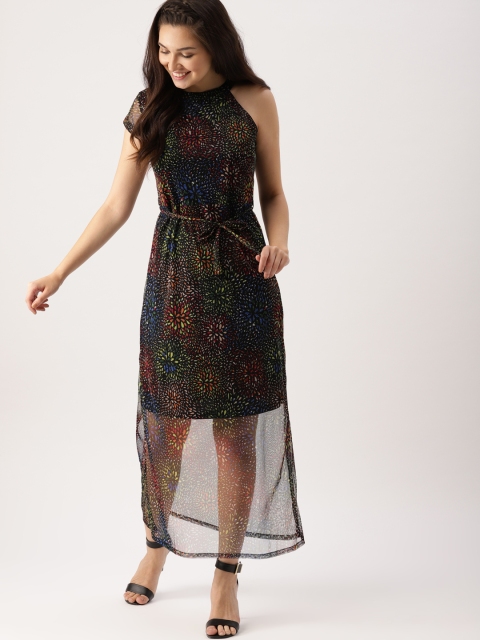 

DressBerry Women Black Printed A-Line Dress