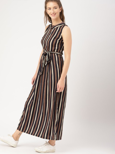 

DressBerry Women Navy Blue Striped Maxi Dress