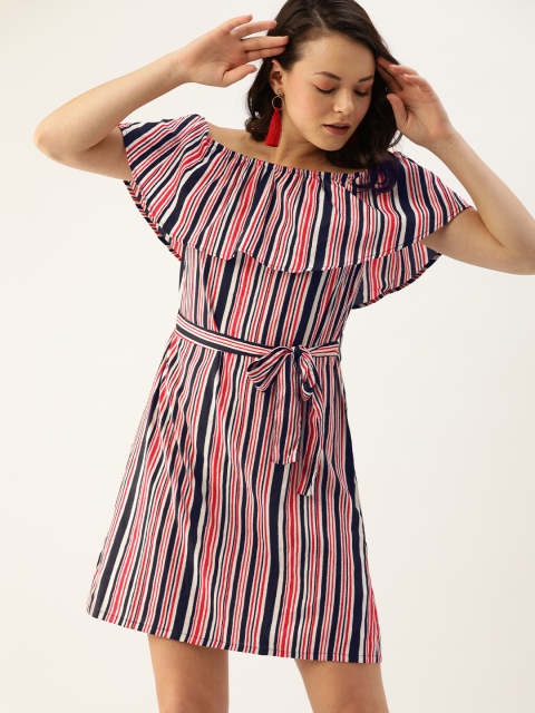 

DressBerry Women White Striped Sheath Dress