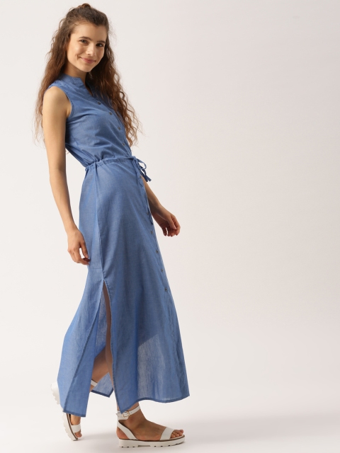 

DressBerry Women Blue Solid Maxi Dress