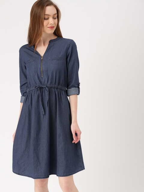

DressBerry Women Blue Solid A-Line Dress