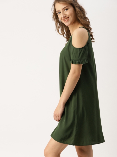 

DressBerry Women Green Solid A-Line Dress