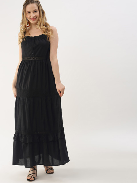 

DressBerry Women Black Solid Empire Dress