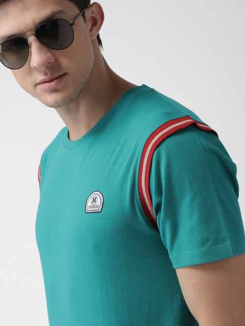 

Harvard Men Sea Green Solid Round Neck T-shirt