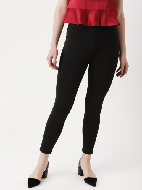 

DressBerry Women Black Solid Treggings